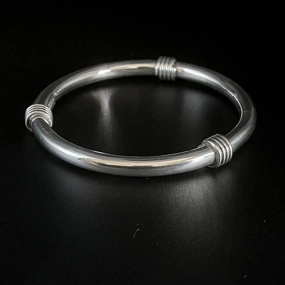 Vintage Taxco Mexico sterling silver bangle bracelet - Picture 5 of 9